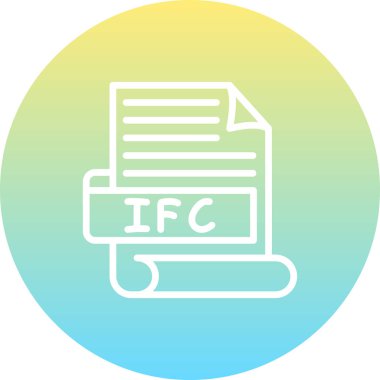 IFC dosya web simgesi vektör illüstrasyonu
