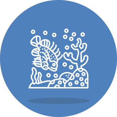 Aslan Balığı simgesi vektör çizimi