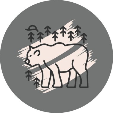 Ayı hayvan vahşi yaşam ikonu ana hatlarıyla