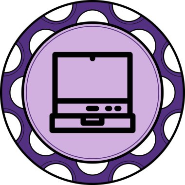 dizüstü bilgisayar simgesi, vektör illüstrasyonu basit tasarım