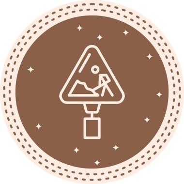 Yol Çalışması Önünde Yenilikçi Düz Ürün Tasarım Sembolü