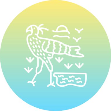 Sekreter Kuş Yüksek Çözünürlüklü Minimum Vektör Tasarımı