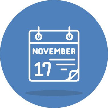 17 Kasım takvim simgesi, vektör illüstrasyonu           