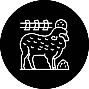 Koyun ikonu vektör illüstrasyon tasarımı