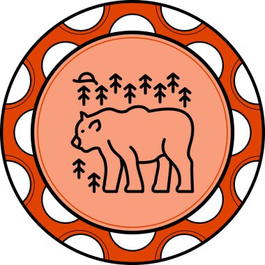 Ayı hayvan vahşi yaşam ikonu ana hatlarıyla