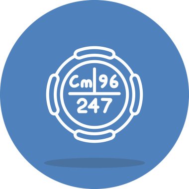 Curium sembolü, periyodik tablonun kimyasal elementi, vektör simgesi