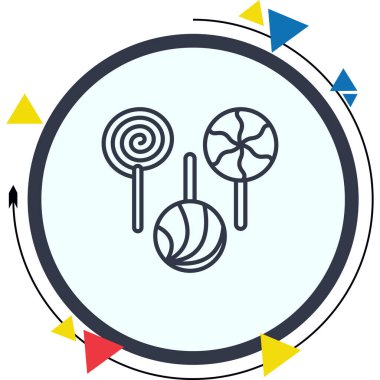 Lolipoplar web simgeleri vektör illüstrasyonu