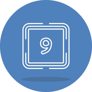 Dokuz rakamlı basit web düğmesi, 9 simge