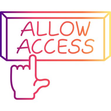 Erişim web simgesi vektör illüstrasyonuna izin ver