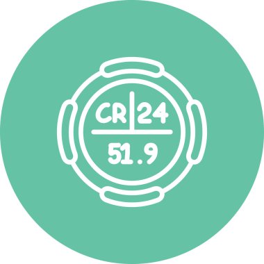 Krom sembolü, periyodik tablonun kimyasal elementi, vektör simgesi