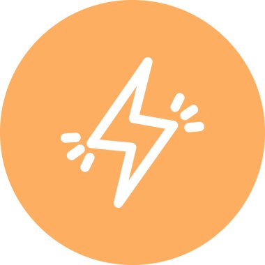 Enerji kıvılcımlı gri yıldırım simgesi içinde oturur