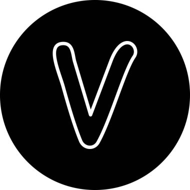 Small Letter V Elegant Professional Flat Graphic Symbol