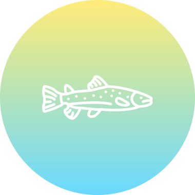 Trout ikon vektör çizimi tasarımı