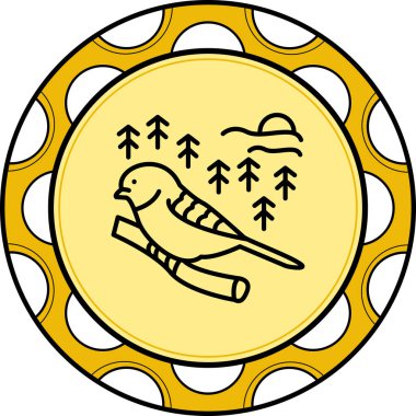 Siyah başlıklı Chickadee simgesi vektör çizimi tasarımı