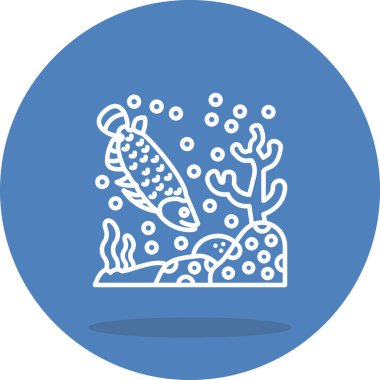 Asya Arowana web simgesi, vektör illüstrasyonu