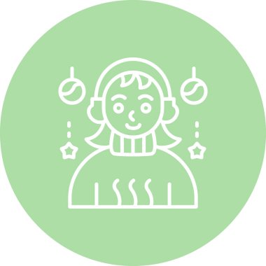 kız avatar simgesi, vektör illüstrasyonu basit tasarım