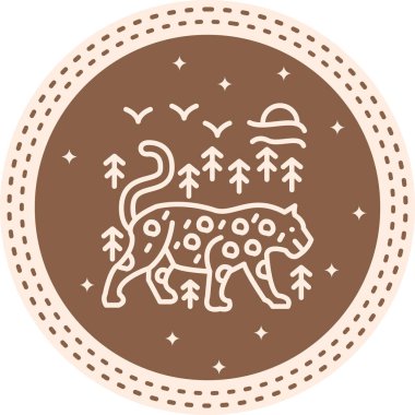 Leopar simgesi vektör çizimi