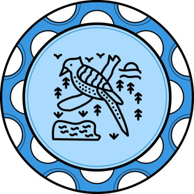 Saygın Quetzal ikon vektör illüstrasyon tasarımı