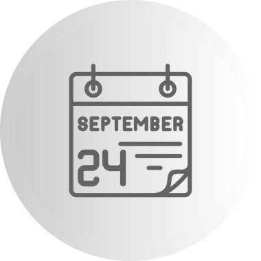 24 Eylül takvim simgesi, vektör illüstrasyonu          