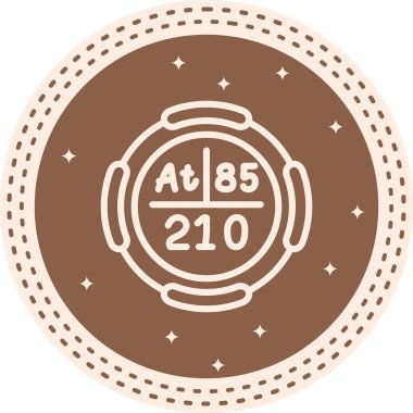 Astatin sembolü, periyodik tablonun kimyasal elementi, vektör simgesi