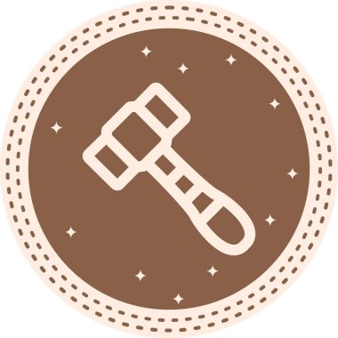 Modern Çekiç Hattı Simgesi Beyaz Arkaplanda İzole Edildi 