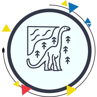 Diplodocus web simgesi vektör illüstrasyonu