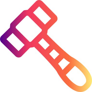 Modern Çekiç Hattı Simgesi Beyaz Arkaplanda İzole Edildi 