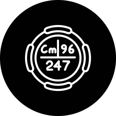 Curium sembolü, periyodik tablonun kimyasal elementi, vektör simgesi