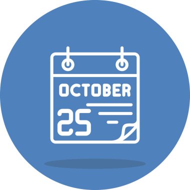 25 Ekim takvim simgesi, vektör illüstrasyonu                