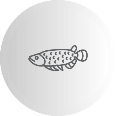 Asya Arowana web simgesi, vektör illüstrasyonu