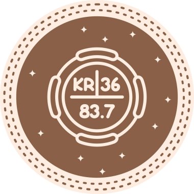 Kripton sembolü, periyodik tablonun kimyasal elementi, vektör simgesi