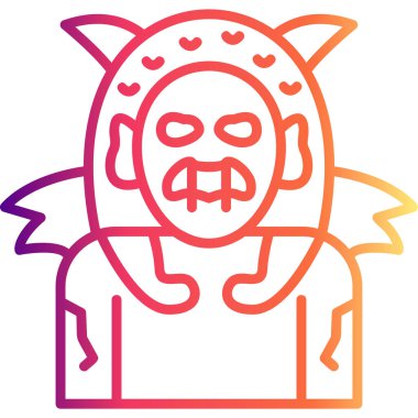 Devil Woman web simgesi vektör illüstrasyonu