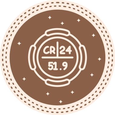 Krom sembolü, periyodik tablonun kimyasal elementi, vektör simgesi