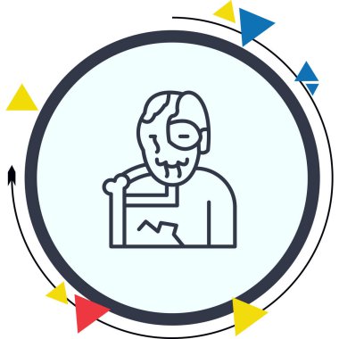 Sayborg. Web simgesi basit illüstrasyon