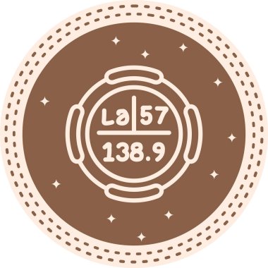 Lantanum sembolü, periyodik tablonun kimyasal elementi, vektör simgesi