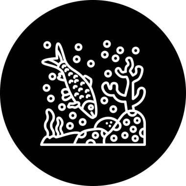 Balık ikonunun vektör çizimi. Koi.