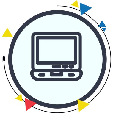 dizüstü bilgisayar simgesi, vektör illüstrasyonu basit tasarım