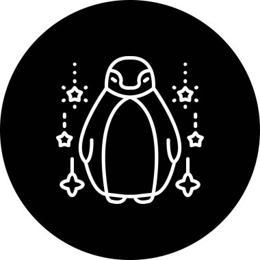Penguen simgesi vektör çizimi tasarımı