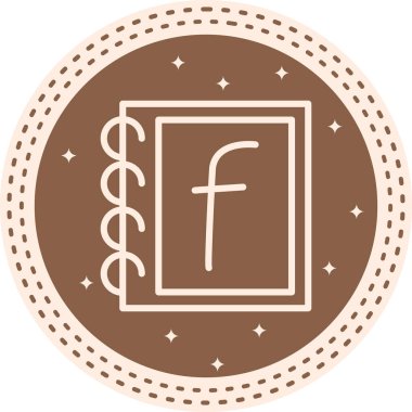 Küçük harf F web simgesi vektör illüstrasyonunun temsili