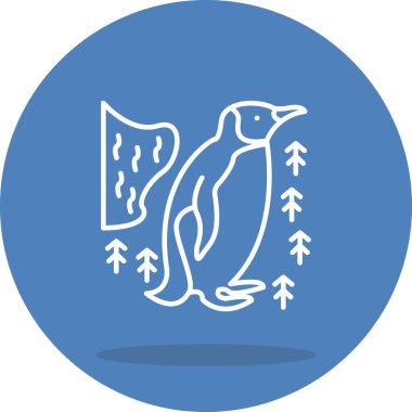 Penguen simgesi vektör çizimi tasarımı