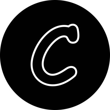 Küçük harf C web simgesi vektör illüstrasyonu