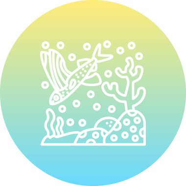 Uçan Balık web simgesi, vektör illüstrasyonu