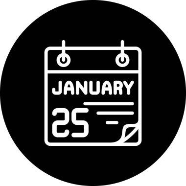 25 Ocak Yaratıcı İşlevsel Web Grafik Sembolü