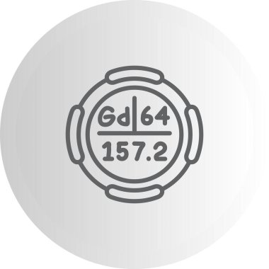 Gadolinium sembolü, periyodik tablonun kimyasal elementi, vektör simgesi