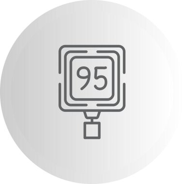 Hız sınırı 95 web simgesi vektör illüstrasyonu