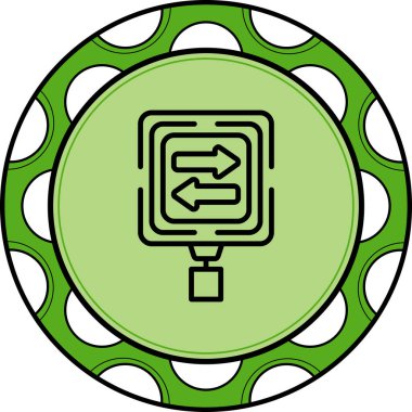 Çift Yönlü Trafik Eşsiz Düz Dijital Tasarım Nesnesi