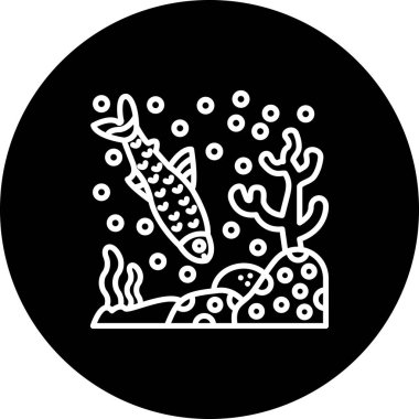 Siyah Neon Tetra web simgesi, vektör illüstrasyonu