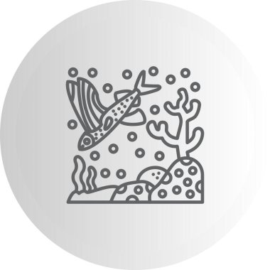 Uçan Balık web simgesi, vektör illüstrasyonu