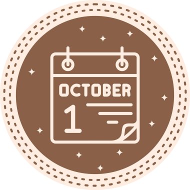 1 Ekim Eşsiz Yenilikçi Dijital Grafik Sembolü