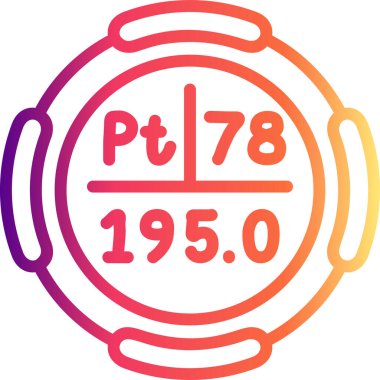 Platin sembol, periyodik tablonun kimyasal elementi, vektör simgesi